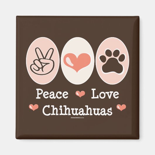 Vrede Liefde Chihuahuas Magnet (Voorkant)