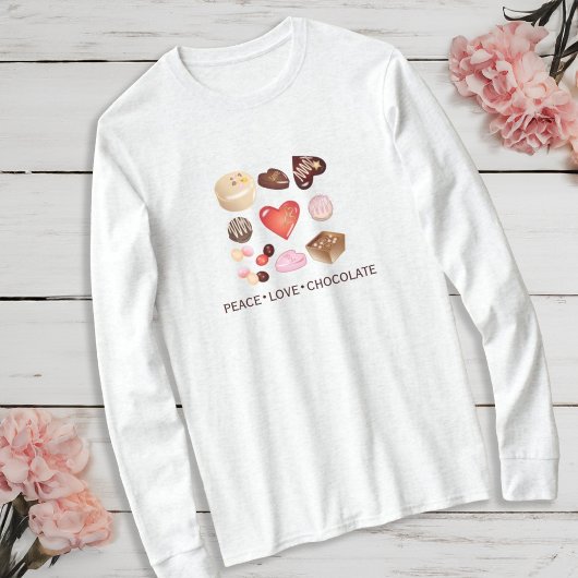 Vrede Liefde Chocolade Snoep Hart T-shirt