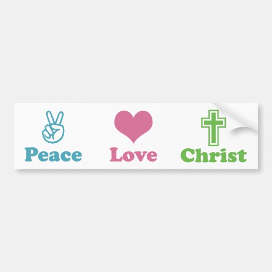 Vrede Liefde Christus Bumpersticker (Voorkant)