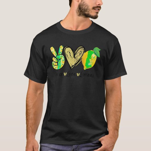 Vrede Liefde Citroen Boer Cocktails Lover Fruits W T-shirt (Voorkant)