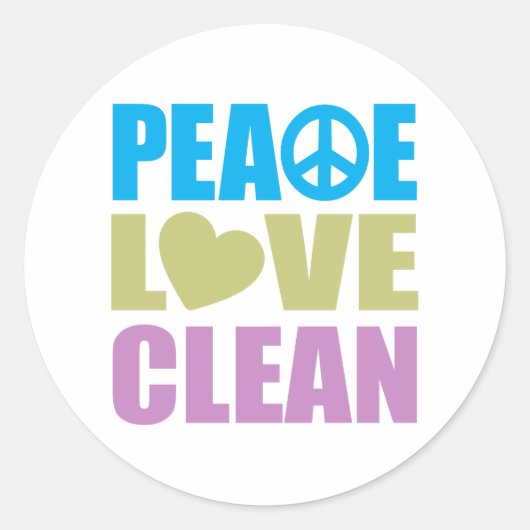 Vrede Liefde Clean Ronde Sticker (Voorkant)