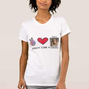 Vrede Liefde Collies Hondenliefhebbers T-Shirt