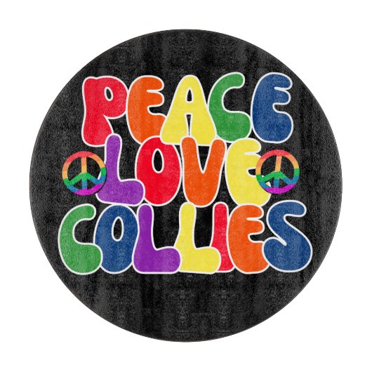 Vrede Liefde Collies Snijplank (Voorkant)