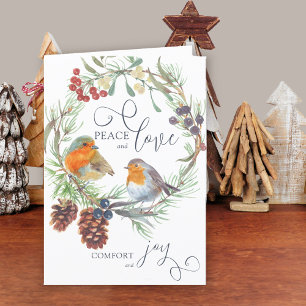 Vrede Liefde Comfort Blijdschap Kerstkrans Natuur Feestdagen Kaart