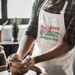 Vrede Liefde Compassie Hippie Graffiti Kanji Liefd Standaard Schort