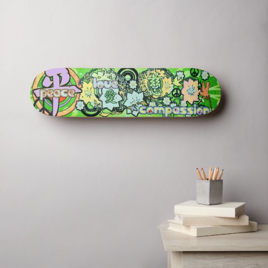 Vrede-Liefde-Compassie-Kanji - Persoonlijk Skateboard (Muurkunst (Horizontaal))