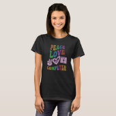 VREDE LIEFDE COMPUTER Retro Technologie Leraar Gro T-shirt (Voorkant volledig)