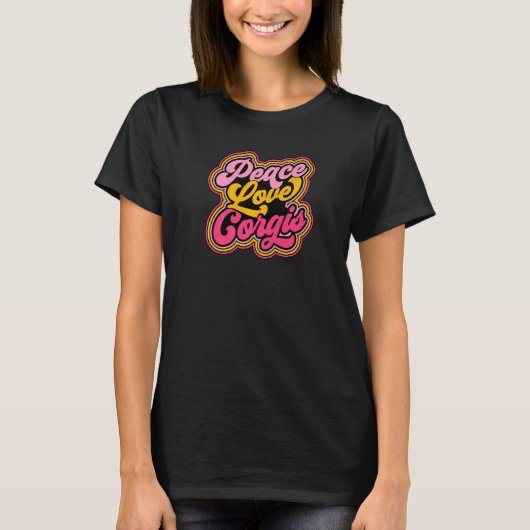 Vrede Liefde Corgis Adg036e Premium T-shirt (Voorkant)