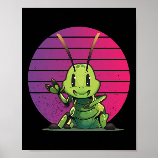 Vrede Liefde Cricket Insecten Vrede Hand Bug Insec Poster (Voorkant)