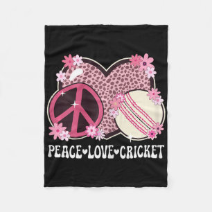 Vrede Liefde Cricket Liefhebber Outfit Luipaardpri Fleece Deken