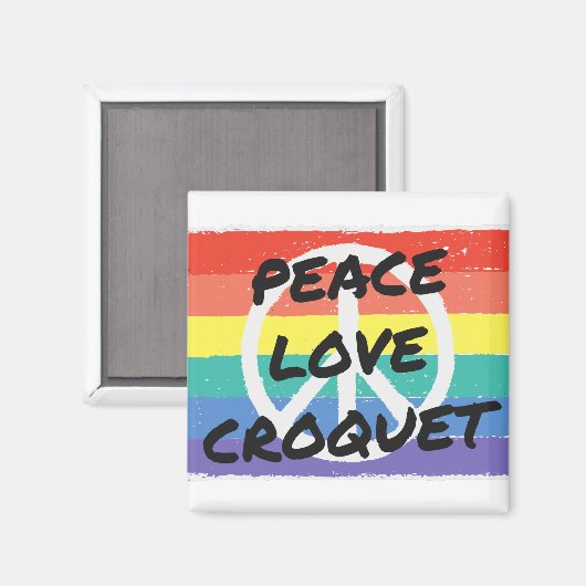 Vrede. Liefde. Croquet Magneet (Voorkant / Achterkant)