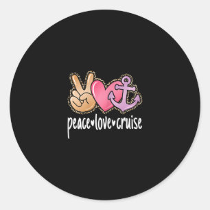 Vrede Liefde Cruise Mooie Zee Reis Vrouwen Meisjes Ronde Sticker