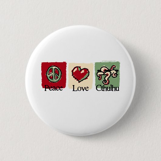 Vrede. Liefde. Cthulhu. Ronde Button 5,7 Cm (Voorkant)