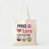 Vrede, Liefde, Cupcakes Canvas tas (Voorkant)