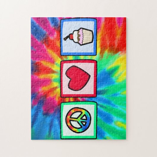 Vrede, liefde, cupcakes legpuzzel (Verticaal)