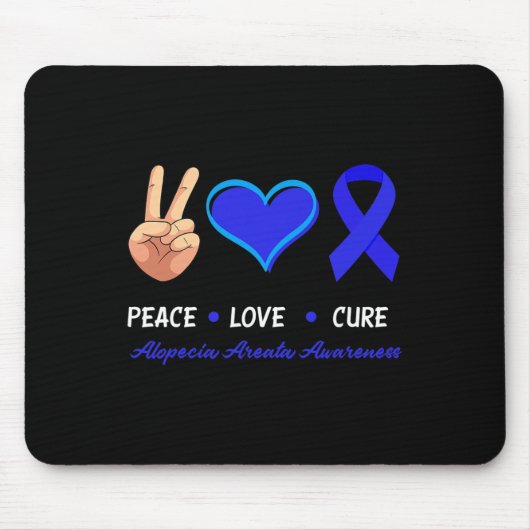 Vrede Liefde Cure Alopecia Areata Bewustzijn Muismat (Voorkant)