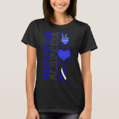 Vrede Liefde Cure Alopecia Bewustzijn Lint Warrior T-shirt (Voorkant)