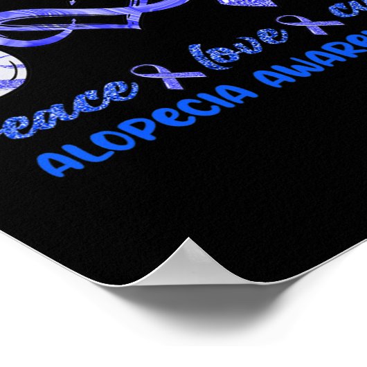 Vrede Liefde Cure Alopecia Bewustzijn Poster (Hoek)