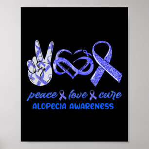 Vrede Liefde Cure Alopecia Bewustzijn Poster