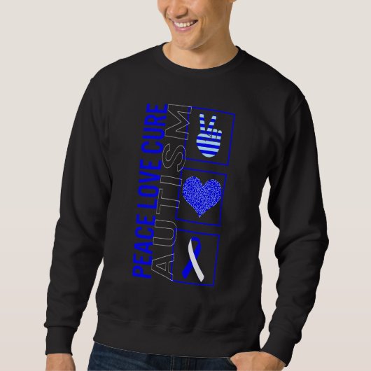 Vrede Liefde Cure Autisme Awareness Lint Warrior S Trui (Voorkant)