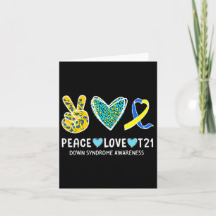 Vrede Liefde Cure Blauw en Geel Lint Down Syndro Kaart