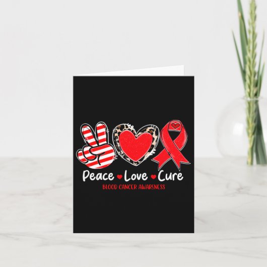 Vrede Liefde Cure Bloedkanker Awareness Ondersteun Kaart (Voorkant)