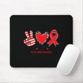 Vrede Liefde Cure Bloedkanker Awareness Ondersteun Muismat (Met muis)