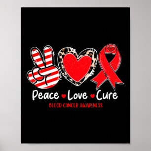 Vrede Liefde Cure Bloedkanker Awareness Ondersteun Poster