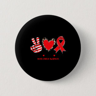 Vrede Liefde Cure Bloedkanker Awareness Ondersteun Ronde Button 5,7 Cm