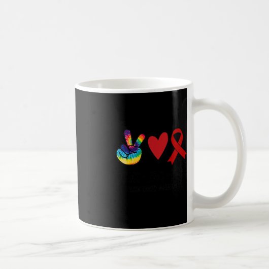 Vrede Liefde Cure Bloedkanker Awareness Support Sq Koffiemok (Rechts)