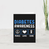 Vrede Liefde Cure Diabetes Awareness 3 Kaart (Voorkant)
