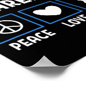 Vrede Liefde Cure Diabetes Awareness 3 Poster (Hoek)