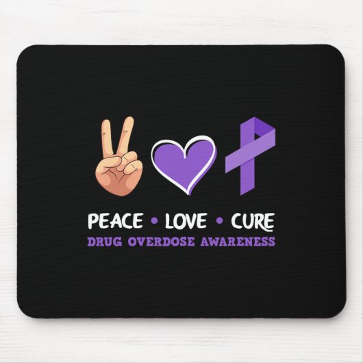 Vrede Liefde Cure Drug Overdosis Awareness Muismat (Voorkant)