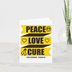 Vrede Liefde Cure Kindertijd Kanker Awareness 1 Kaart