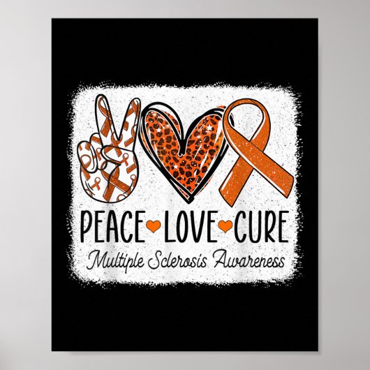 Vrede Liefde Cure MS Warrior Multiple Sclerose Awa Poster (Voorkant)
