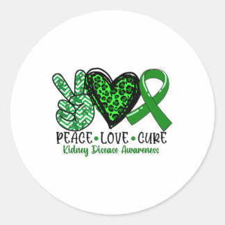 Vrede Liefde Cure Nierziekte Awareness Maand Ronde Sticker