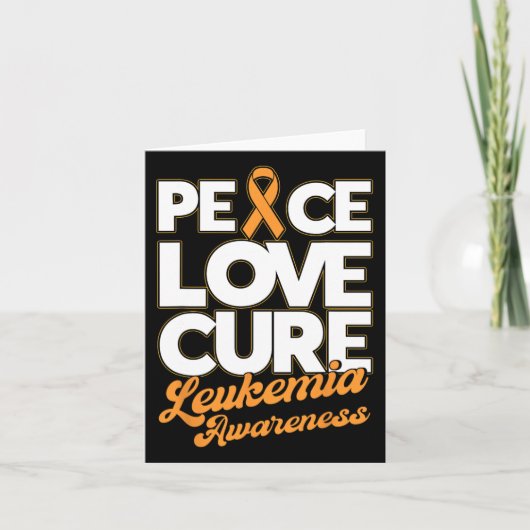 Vrede Liefde Cure Ondersteuning Leukemie Bewustzij Kaart (Voorkant)