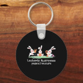 Vrede Liefde Cure Oranje Lint Leukemie Bewustzijn Sleutelhanger (Voorkant)