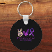 Vrede liefde Cure Overdosis Awareness Ribbon Sleutelhanger (Achterkant)