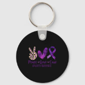 Vrede liefde Cure Overdosis Awareness Ribbon Sleutelhanger (Achterkant)