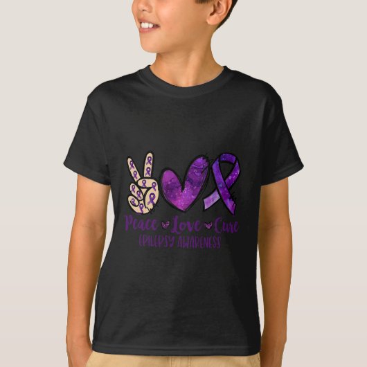 Vrede liefde Cure Overdosis Awareness Ribbon T-shirt (Voorkant)