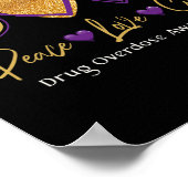Vrede Liefde Cure Paarse Drug Overdosis Awareness  Poster (Hoek)