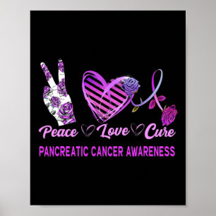 Vrede Liefde Cure Pancreaskanker Bewustzijn Vrouwe Poster