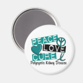 Vrede Liefde Cure PKD Polycystische Nierziekte Magneet (Voorkant / Achterkant)