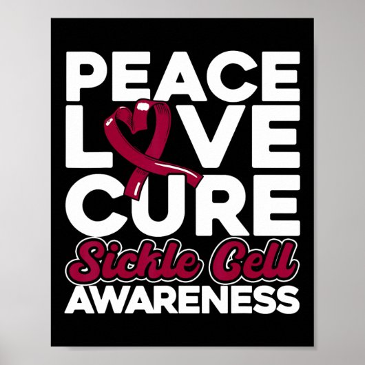 Vrede Liefde Cure Sikkelcel Bewustzijn 1 Poster (Voorkant)