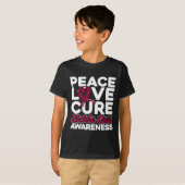 Vrede Liefde Cure Sikkelcel Bewustzijn 1 T-shirt (Voorkant volledig)