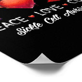 Vrede Liefde Cure Sikkelcel Bewustzijn Mannen Vrou Poster (Hoek)