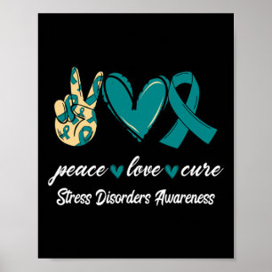 Vrede Liefde Cure Stress Stoornissen Blauwgroen Li Poster