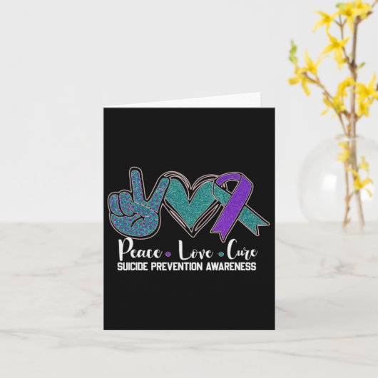 Vrede Liefde Cure Zelfmoord Preventie Bewustzijn 1 Kaart (Gele Bloem)