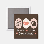 Vrede Liefde Dachshund Magnet (Voorkant / Achterkant)